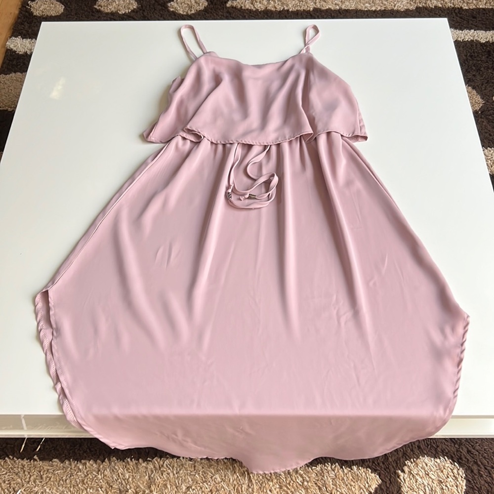 Sun dress, tiered, straps, Tulip petal cut design on the bottom of dress